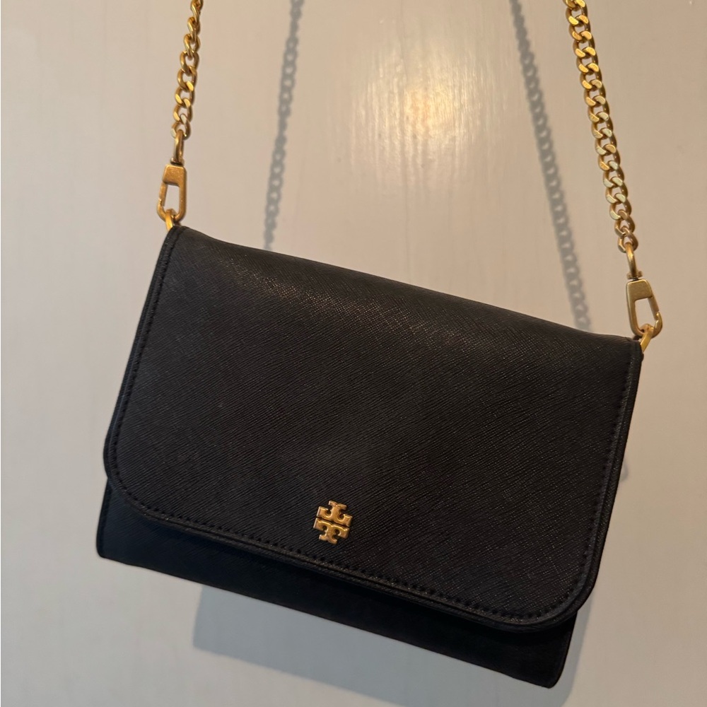 Tory Burch Black and Gold Crossbody Bag